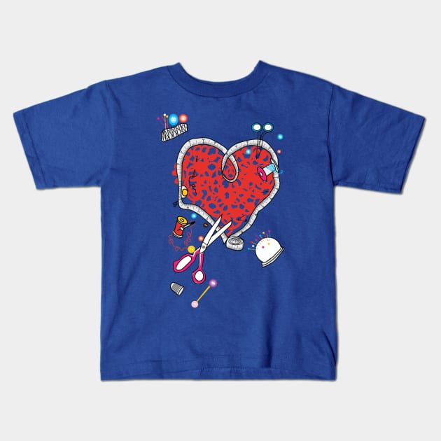 Love Sewing Kids T-Shirt by Raintreestrees7373